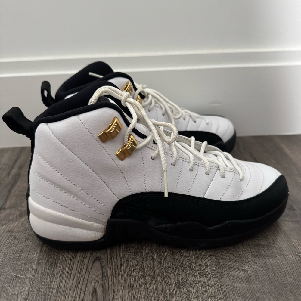 Jordan Kids Sneakers White and Black with Gold Accents